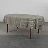 Toalha de Mesa Oval Hexagonal Verde e Creme