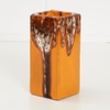 Vaso Quadrado em Cerâmica Laranja M