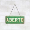 Placa Aberto Verde