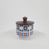 Pote Porta Tempero Porcelana com Tampa de Madeira