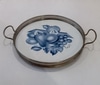 Bandeja Redonda Faiança Alemã Frutas Azuis