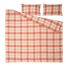 Capa de Edredom Xadrez Bege e Coral