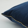 Capa de Almofada Veludo Azul Borda Dourada