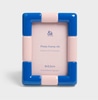 Porta retrato moldura azul e rosa