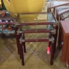 Mesa Auxiliar Ninho em Metal com Tampo de Vidro