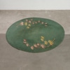 Tapete Redondo Verde Folhas de Bambu