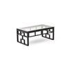 Mesa de Centro Retangular Japonês Tampo de Vidro