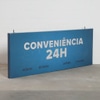 Placa "Conveniência 24h" Azul